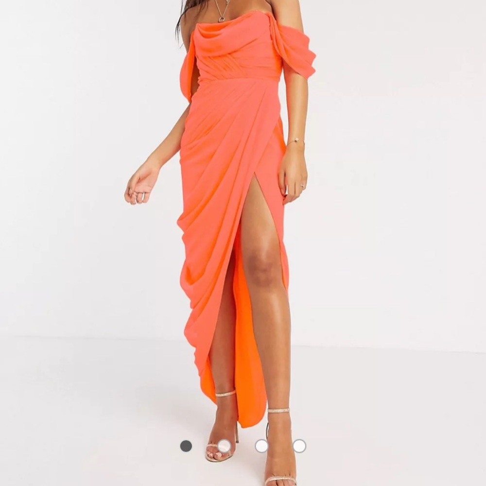 Orange ASOS draped Dress